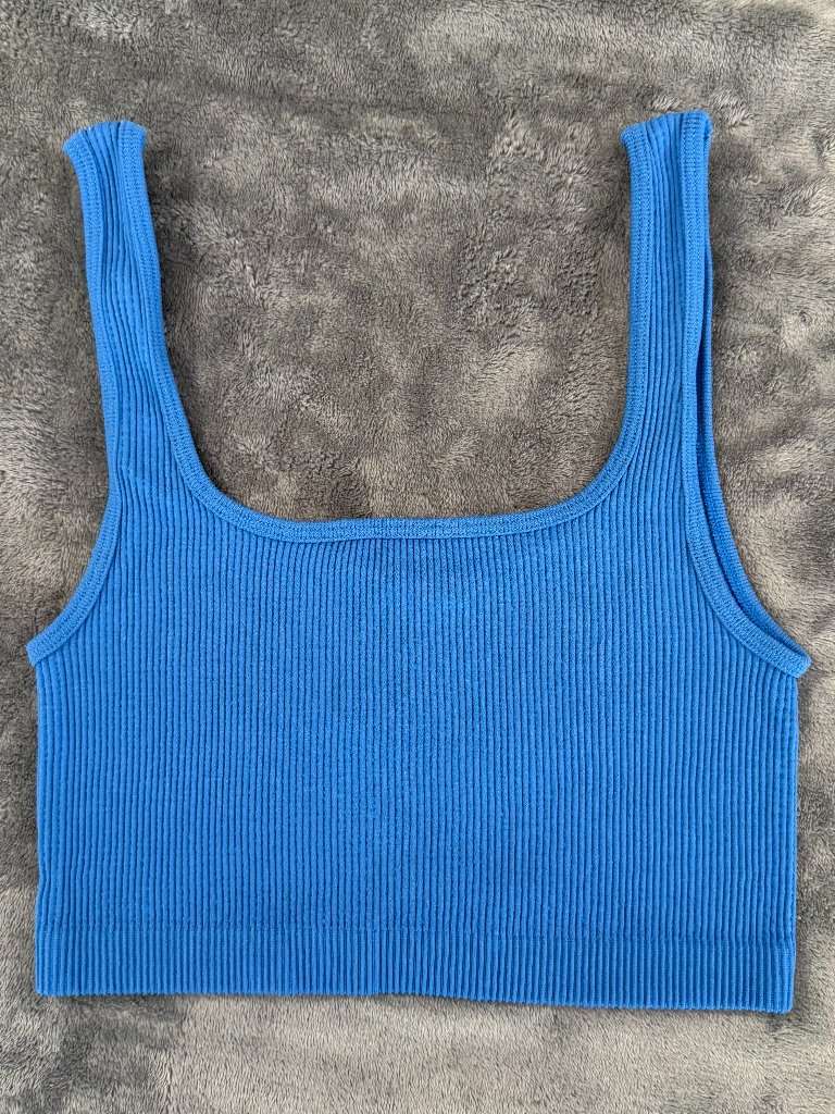 Cotton On Abbie Seamless Micro Crop Tank, Blue, Xs/S
